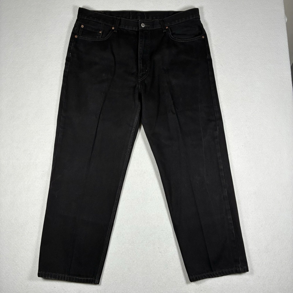 Levi's 550 Jeans Men's 40x30 Black Denim Relaxed Tapered Leg High Rise Workwear - Picture 2 of 15